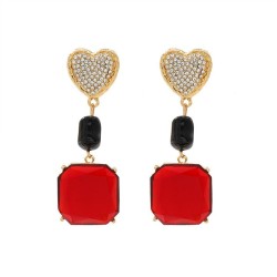  new romantic love& square earring lady brief geometry Rhinestone mosaic Earri..