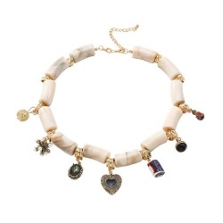 occidental style samll creative woman style resin bamboo necklace Alloy pendan..
