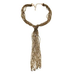 personality fashion multilayer tassel necklace retro lady all-Purpose sweater ..