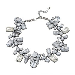 lady geometry Irregular Rhinestone Collar necklace exaggerating personality cr..