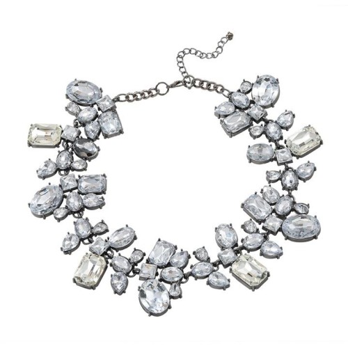 lady geometry Irregular Rhinestone Collar necklace exaggerating personality crystal