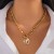 occidental styleins Metal pendant necklace woman  samll buckle layer chain clavicle