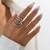 occidental style exaggerating big Pearl Metal geometry width surface ring  personalityins surface ri