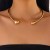 occidental style personality Metal surface opening Collar ins brief drop circle