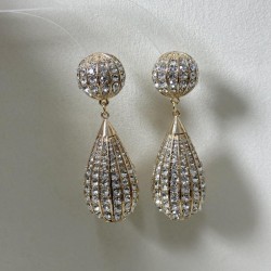 occidental style fashion high fully-jewelled three-dimensional Oval drop ballo..