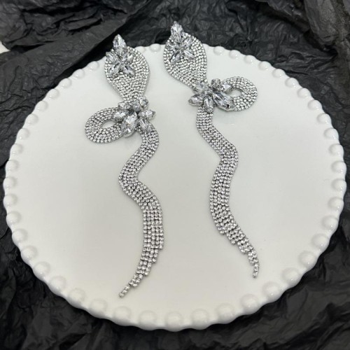 occidental style wind exaggerating personality fully-jewelled snake flowers big earrings fashion temperament E