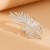 occidental style Metal feather imitate Pearl ring ins wind flowers opening