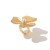 occidental style Metal feather imitate Pearl ring ins wind flowers opening