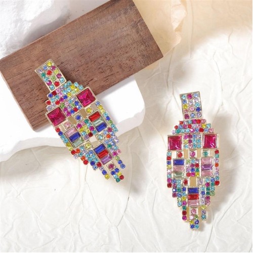  personality retro fashion trend creative fully-jewelled unique earring samll Alloy style