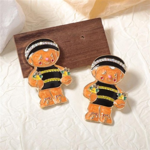 occidental style christmas fashion lovely cartoon creative Alloy embed zircon ear stud all-Purpose Style