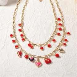  brief fashion fresh samll creative enamel Alloy love bag bag multilayer woman..