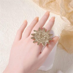  fashion brief Alloy sun flower ring personality samll trend all-Purpose leisu..