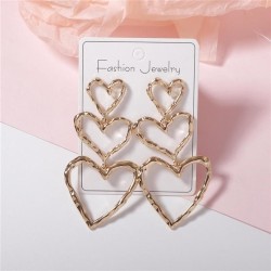 occidental style personality fashion trend heart-shaped Alloy earrings retro h..