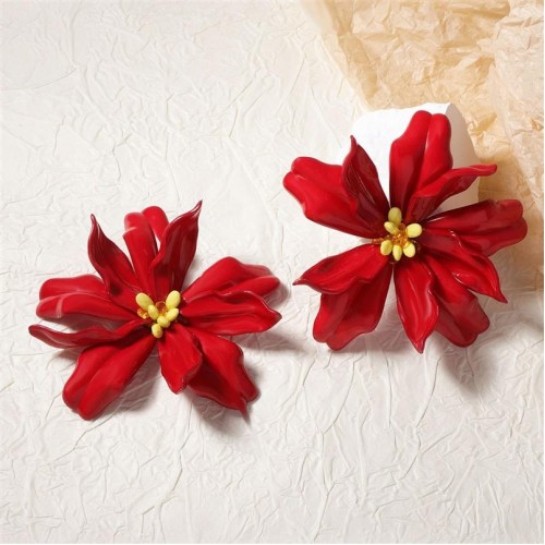  Bohemia exaggerating personality trend big flowers flowers ear stud all-Purpose fashion wind woman style