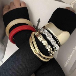 personality trend fashion resin geometry Round asymmetry opening woman bangle