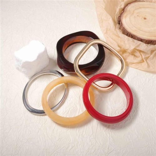 retro personality trend wind resin geometry Round woman bangle  leisure all-Purpose Style