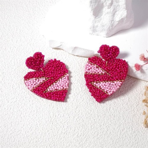  brief fashion creative beads Cloth unique love multicolor Optional exaggerating earring