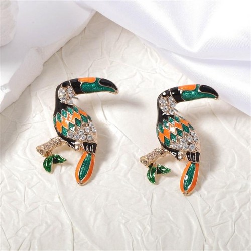  personality enamel Alloy big ear stud embed zircon creative fashion brief style