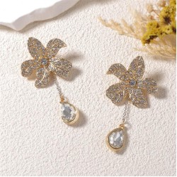  personality retro fashion high fully-jewelled flowers drop pendant woman Earr..