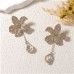  personality retro fashion high fully-jewelled flowers drop pendant woman Earring all-Purpose day style