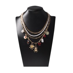  personality retro trend Street Snap multilayer Alloy spider sun flower imitat..