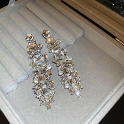 silver diamond tassel earrings samll exaggerating earrings woman fashion tempe..