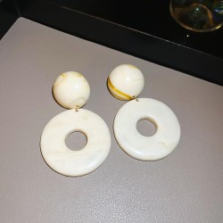 silver retro Round ear stud samll personality earring earrings woman fashion t..