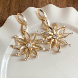  diamond sun flower ear stud occidental style exaggerating earrings earring fa..