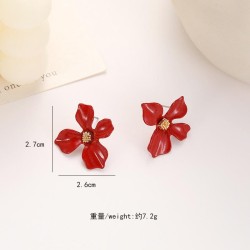 occidental styleins four flower flowers ear stud fashion brief color petal ear..