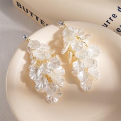 (E3523)silver super long style Shells tassel earrings  fashion superins wind h..