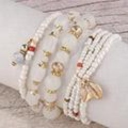 fashion concise Bohemia noble wind gold leaf mash up beads personality multila..