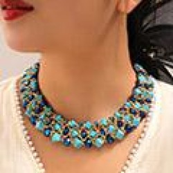 1 fashion noble wind turquoise crystal establishment temperament lady necklace