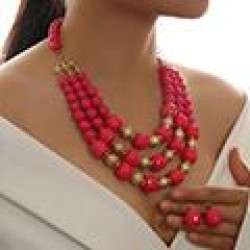 European and American fashion gorgeous multi-layer beads Joker temperament lad..