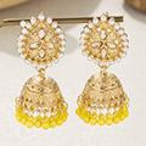 1 fashion mosaic Pearl drop temperament lady earring