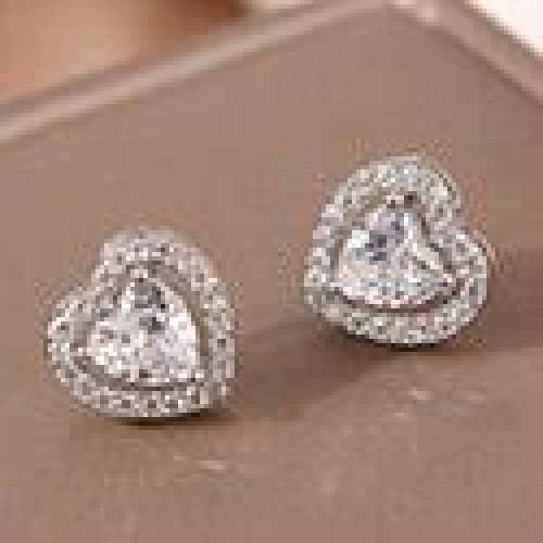 1 fashion bronze zircon love personality lady ear stud