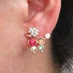 fine 1 fashion sweetOL flash diamond wealth personality lady ear stud
