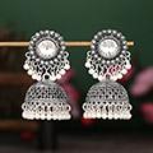 1 fashion noble wind retro shine gem exaggerating earring gem temperament