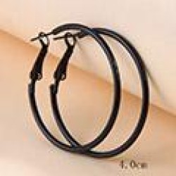4.0cm black fashion concise geometry Round temperament lady buckle circle
