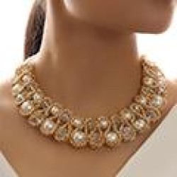 Stylish and concise preparation of two rows of Pearl Crystal temperament short..