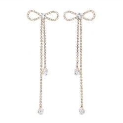 bow earrings woman super claw chain zircon Rhinestone tassel Earring occidenta..
