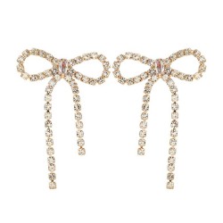 earrings super claw chain bow tassel earrings occidental style exaggerating Ea..