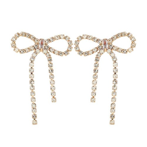 earrings super claw chain bow tassel earrings occidental style exaggerating Earring woman bride