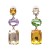  occidental style glass mosaic earrings personality Earring color