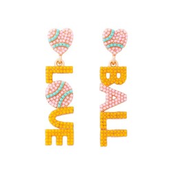 summer Alloy love diamond Word earring lady personality fashion long Earring ..