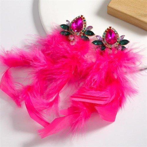  exaggerating feather earrings fashionO Earring woman diamond long style