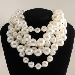 occidental style exaggerating multilayer big Pearl chain temperament all-Purpo..