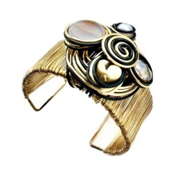handmade flower mosaic exaggerating bangle retro palace aluminumbracelet