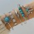  Bohemian style embed turquoise leaves bangle ethnic style bow flowers turquoise bracelet more