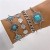  Bohemian style embed turquoise leaves bangle ethnic style bow flowers turquoise bracelet more