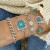  Bohemian style embed turquoise leaves bangle ethnic style bow flowers turquoise bracelet more
